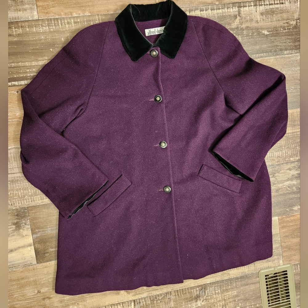 Alfred Dunner purple wool trench coat Size 18